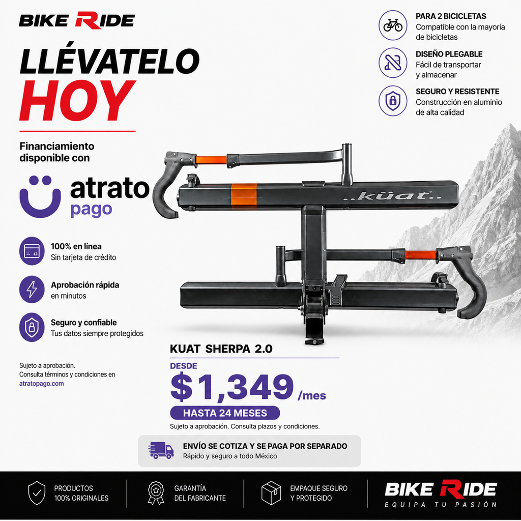Kuat Sherpa 2.0 Gris/Naranja para entrada de 2″