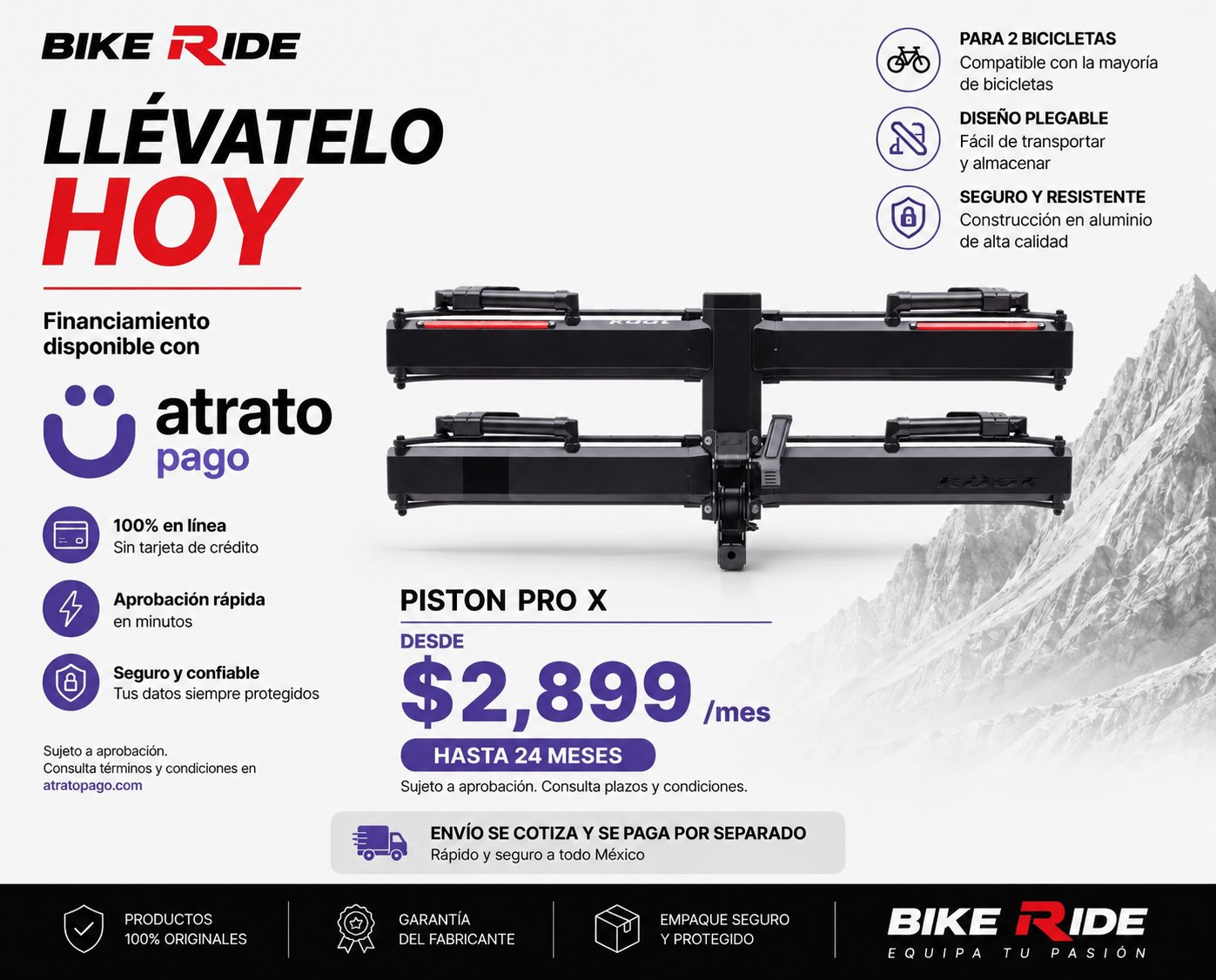 Kuat Piston Pro X para entrada de 2″